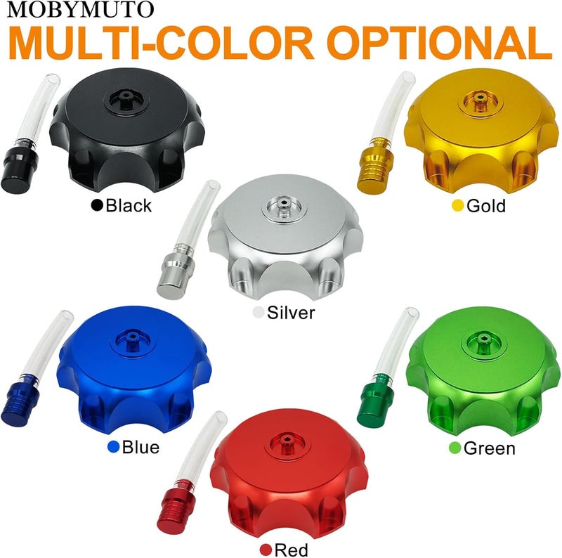 MOBYMUTO CNC Aluminum Gas Fuel Tank Cap, Hexagonal Off-Road Motorcycle Fuel Tank Cap with Breather Valve for Most 50cc 70cc 90cc 110cc 125cc 140cc 150cc 160cc SSR Taotao Coolster Pit Dirt Motor Bike (Green) - Image 3